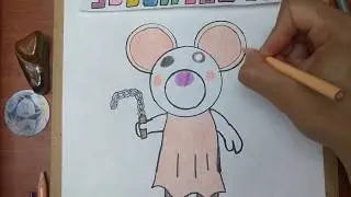 Cómo DIBUJAR y PINTAR a la NUEVA 🐭MANDY MOUSY🐁 de PIGGY ROBLOX/ how to DRAW and PAINT MANDY MOUSY