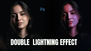 Double  light effect on the face  in photoshop