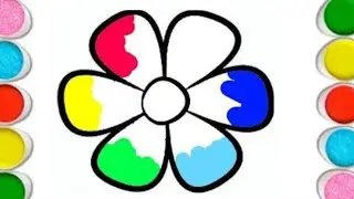 How To Draw Flower for children, Toddler Easy | Step by Step Drawing Coloring and Painting