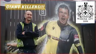 Marine FC Captain Niall Cummins Mural by Liverpool Artist, Paul Curtis
