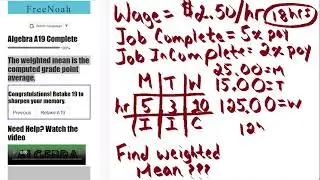 Algebra Assessment 19 Question (20/20) Weighted Mean