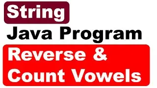 Reverse and Count Vowels - String Java Program | ICSE Computer