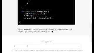 ChatGPT Bubble Sort Java Code Generation Demo