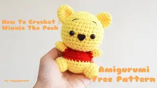 Part 1 | How to crochet Winnie the pooh | Step by step video tutorial | Amigurumi free pattern