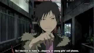 Izaya laugh extended (cell phone crushing scene)