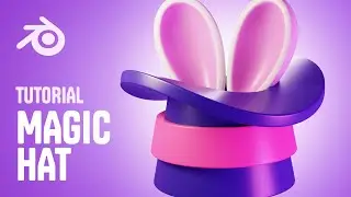 How To Make a Cute Bunny Ears Magic Hat - Blender 3D Beginner Tutorial