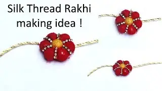 Easy Rakhi making at home || Rakhi making from silk thread  || rakhi making for raksha bandhan