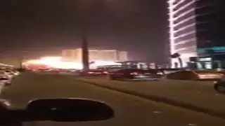 شاهد الحريق المفاجئ على طريق الملك فهد في الرياض
