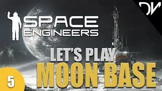Space Engineers - Let's Play - Moon Base Refinery Extended - Ep 5 - Planning Rotors and Pistons
