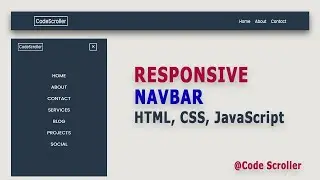 How to Create Responsive Navigation Menu Bar Using HTML, CSS & JavaScript in Hindi