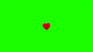 Animated Red Beating Heart Emoji ❤️ on Green Screen