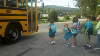 Girls first day of school