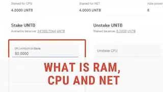 In details of RAM - CPU - NET. RAM, CPU and internet access / Cryptounit Blockchain
