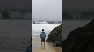 Kids vs. Pacific Ocean #california #waves