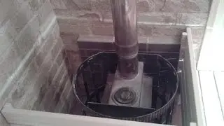 Монтаж железной банной печи