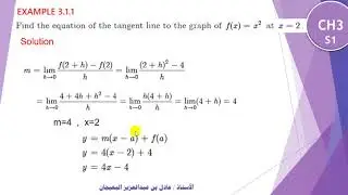 درس  34  : ميل المماس - CH3- slope tangent line