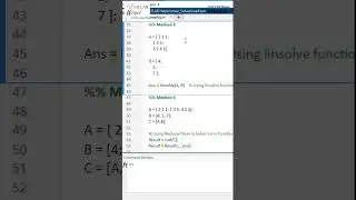 How to solve system of linear equations in MATLAB #Shorts