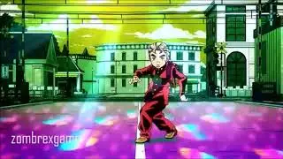 crazy noisy bizarre town but koichi is waiting his stand to appear
