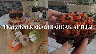 Tığ İşi Balkabağı Bardak Altlığı Yapımı 🎃