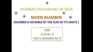 Number programs in java - Niven Number/ICSE Computer Applications/Class10/JAVA Programming