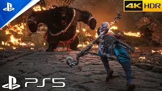Black Myth Wukong - Black Bear Boss Fight (PS5) Photorealistic Graphics [4K60FPS]