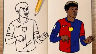 How to draw and colour! LAMINE YAMAL (El Clasico celebration)