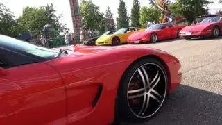 Corvette Show and Meet 2013 - PART 2: V8 startup sounds, flybys and accelerations