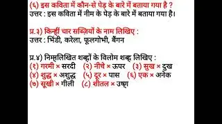 Class 5 Hindi | पाठ ९ – नीम Questions and answers | #class5hindi #maharashtraboard