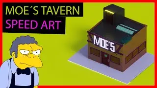 creación de escenarios 3d | magicavoxel speed art | Moe´s Tavern Simpson (-Voxel art-)😵😵