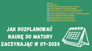 Planowanie nauki od lipca 2024 do maja 2025  Maja