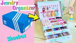 DIY - How to make Jewelry Organizer with waste Shoebox