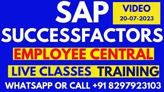 SAP SuccessFactors Training 2024 Employee Central  Video Call or What's App: +91 8297903103
