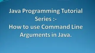 7. How to use Command Line arguments in Java ?.