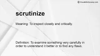 scrutinize Meaning