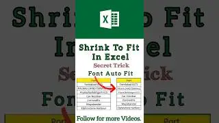 Shrink To Fit In Excel 💥😱