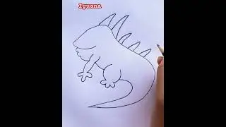 Easy Iguana Drawing#easy