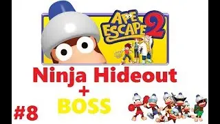 Ape Escape 2 #8 Ninja Hideout + Yellow Monkey BOSS 100% Walkthrough Ps4/Ps2