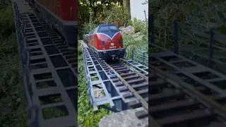 Mixed freight in the garden. #shorts #gardenrailway