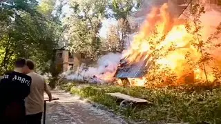 Пожар на пересечении Ставропольской /Ташкентский переулок
