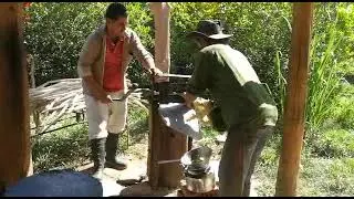 Pressing sugar cane juice near Trinidad in Cuba, March 2018