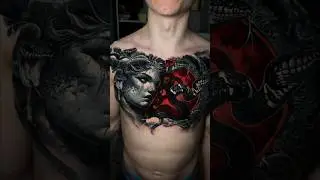 Перекрытие тату со шрамами😈🔥 Маскировка шрамов. #тату #татуировка #tattoo #tattoos #москва #shorts
