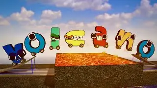 Lowercase Alphabet Lore Cars Jump Over Volcano Lava Pool | Teardown