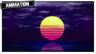 SYNTH WAVE RETRO 16 BIT GAMING SUNSET SCENE | FREE RUN LOOP | HD ANIMATION BACKGROUND OVERLAY [CCM]