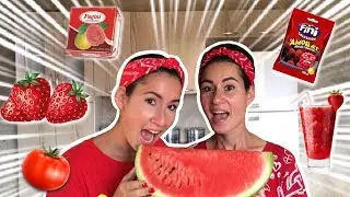 PASSAMOS UM DIA INTEIRO COMENDO SÓ COMIDAS VERMELHAS!