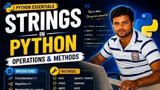 Strings in Python Programming | Operations & Methods Explained (Telugu) 🔥