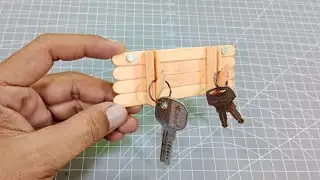 How To Make Key Holder at Home With Popsicle Sticks | Wall Hanging Craft Ideas Ice Cream Sticks