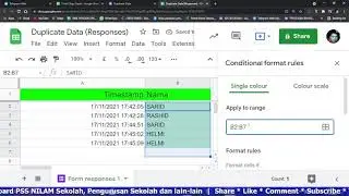 Spreadsheet Kenalpasti Duplicate Data/ Value