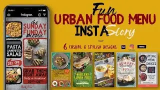 Fun Urban Food Menu Instagram Stories Video -  After Effects Projects