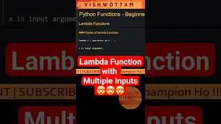 Multiple Inputs in Lambda Functions #python #programming #shorts