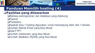 Penjelasan Hosting- Materi Kuliah Optimasi Mesin Pencari
